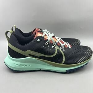 Nike Pegasus Trail 4 Running Shoes Men Size 11 Black Green Comfort Low Sneakers